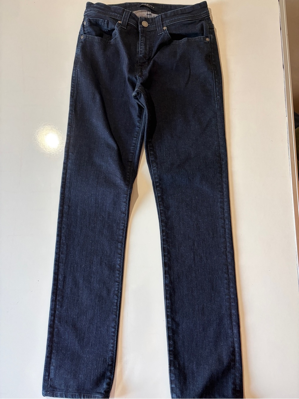 Fidelity dark wash jimmy denim jeans women’s 30 waist 32 inseam mid rise - Picture 2 of 7